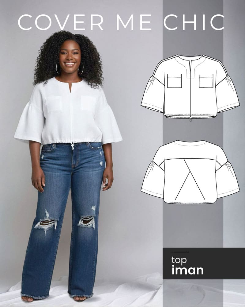 Iman Top with flutter sleeves — PDF sewing pattern XS-4XL