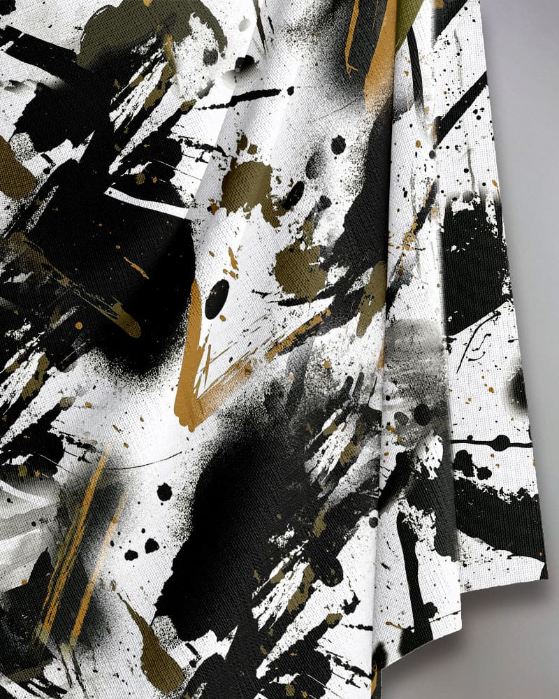 Graffiti Splatter White — Cover Me Chic fabric for modest sewing