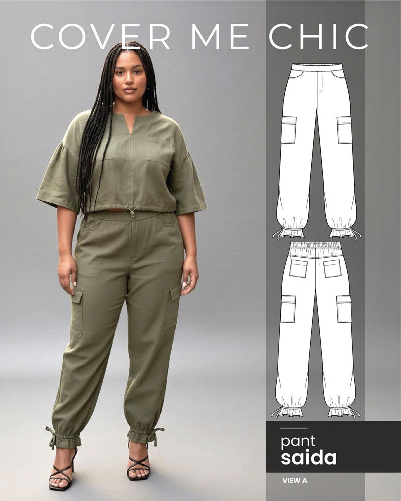 Saida beginner pant sewing pattern- easy pull on waist